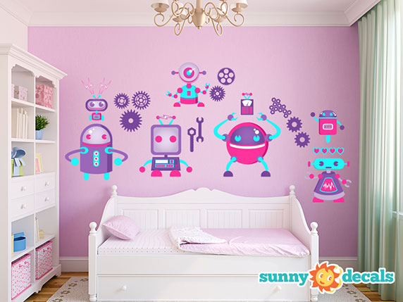 Robot Wall Decals for Girls