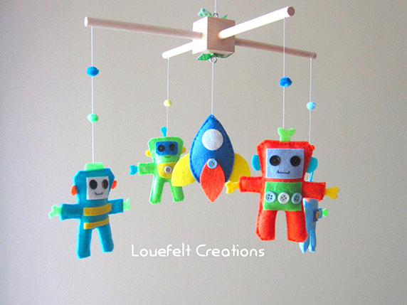 Robot Mobile by Lovefelt Creations