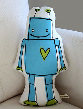 Robot Pillow by Little Korboose